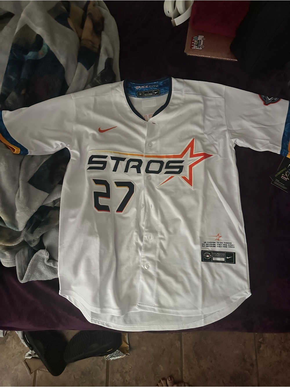 Nike Houston Astros #27 White Jersey